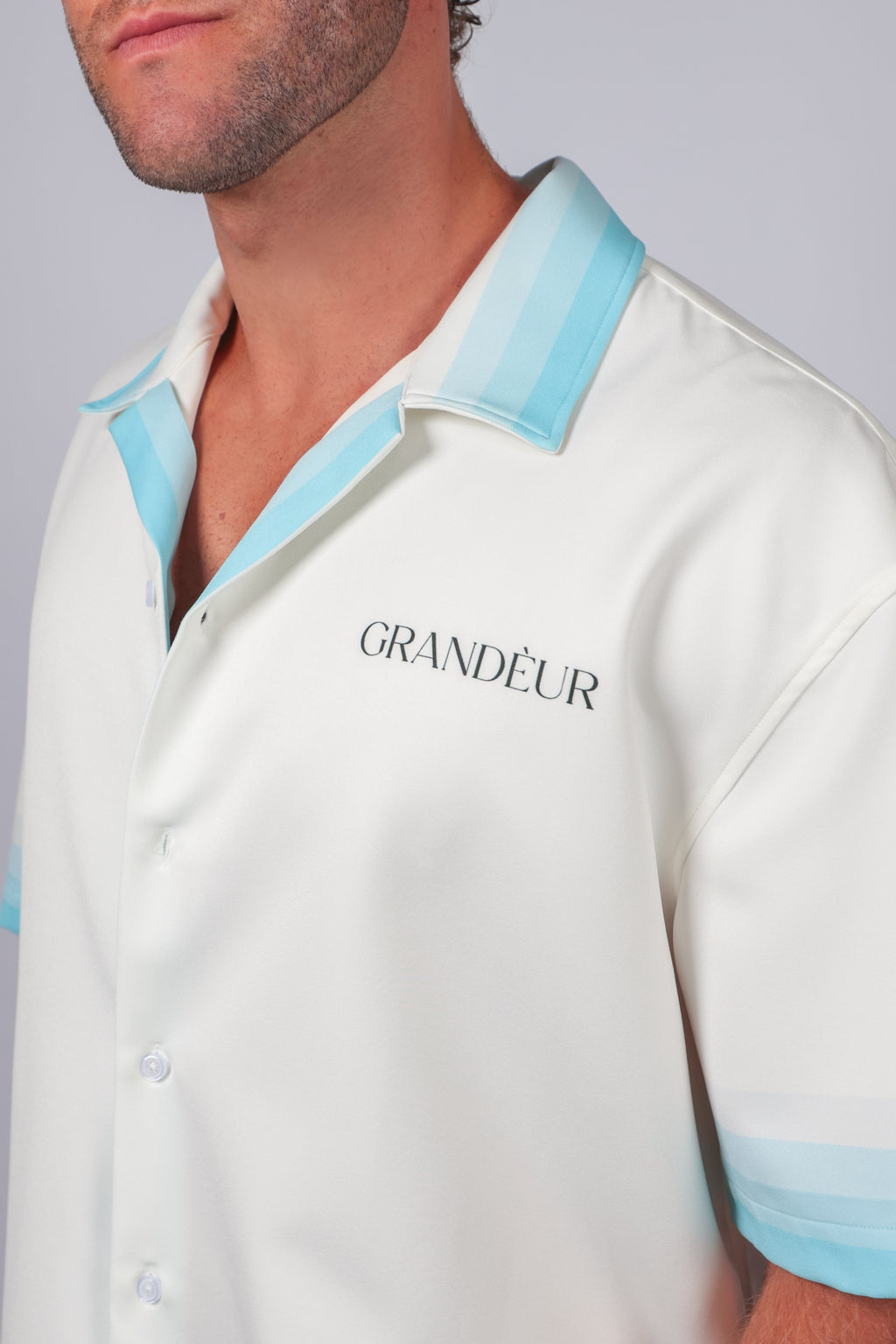Mens eventwear Australia — Grandèur blue going out shirt styled