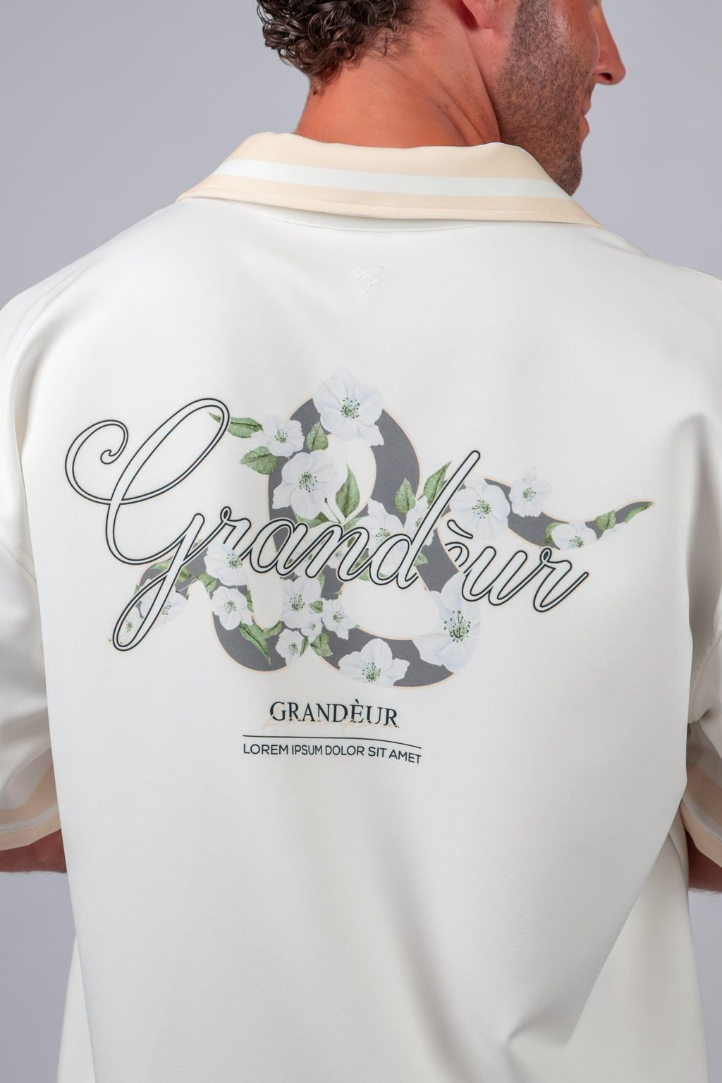 Mens matching set Australia — Grandèur beige matching shirt and shorts