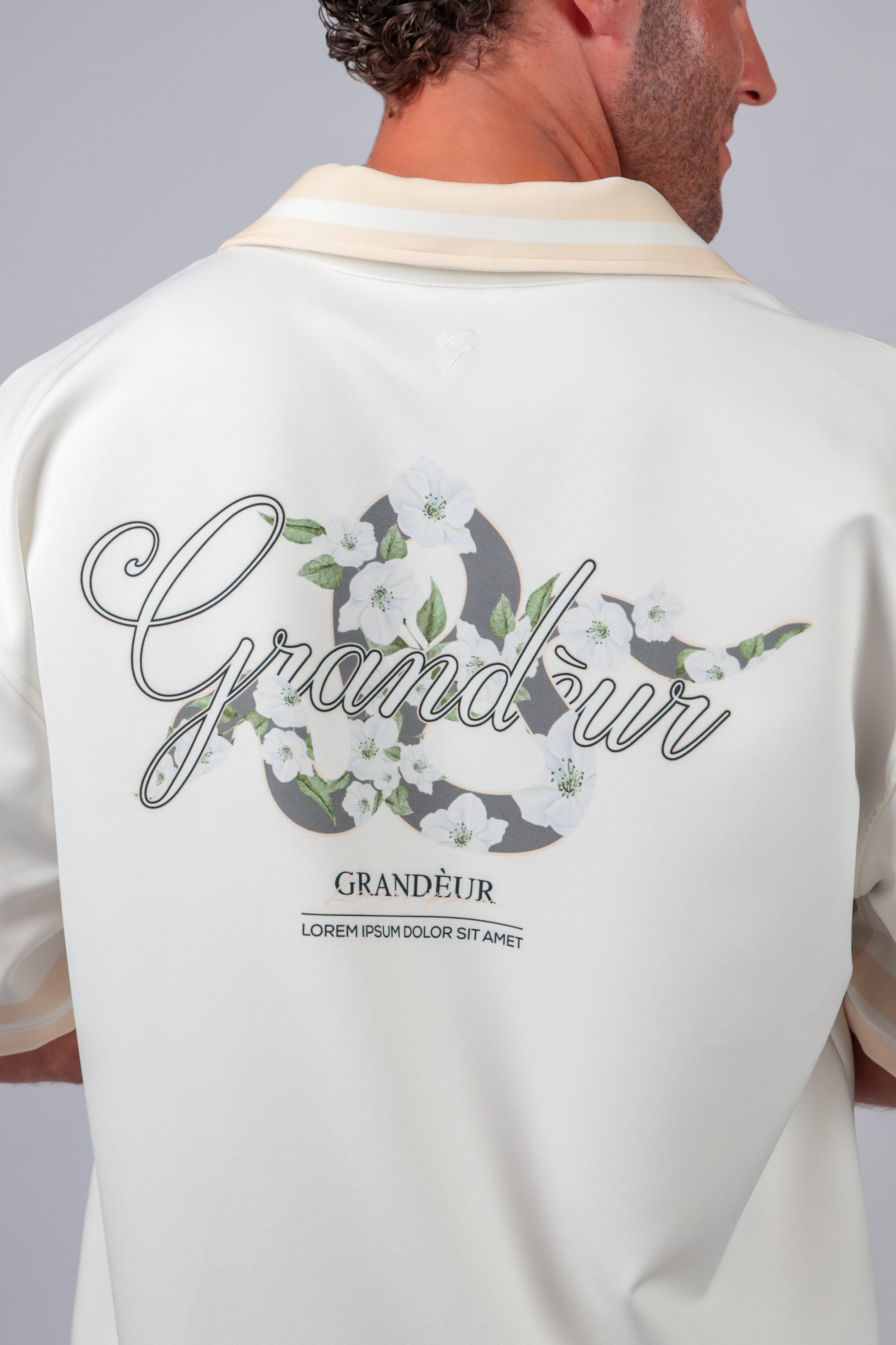 Mens matching set Australia — Grandèur beige matching shirt and shorts