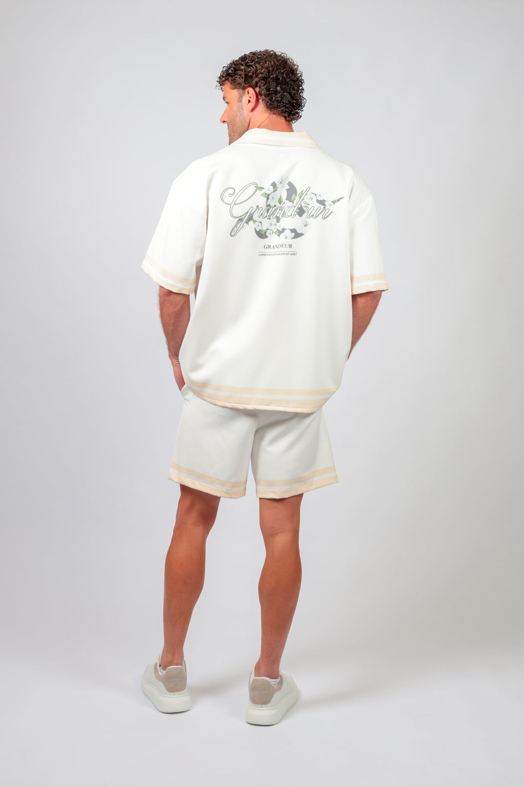 Premium mens going out shirt Australia — Grandèur beige eventwear Sydney